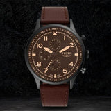 Buy Shop Fossil Retro Pilot Chronograph Brown Dial Brown Leather Strap Watch for Men - FS5833 USA Online