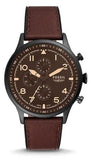 Buy Shop Fossil Retro Pilot Chronograph Brown Dial Brown Leather Strap Watch for Men - FS5833 USA Online