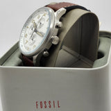 Buy Shop Fossil Retro Pilot Chronograph Silver Dial Brown Leather Strap Watch for Men - FS5809 USA Online
