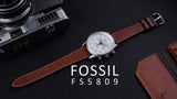 Buy Shop Fossil Retro Pilot Chronograph Silver Dial Brown Leather Strap Watch for Men - FS5809 USA Online