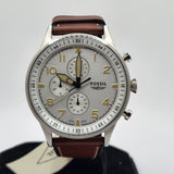 Buy Shop Fossil Retro Pilot Chronograph Silver Dial Brown Leather Strap Watch for Men - FS5809 USA Online