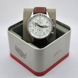 Buy Shop Fossil Retro Pilot Chronograph Silver Dial Brown Leather Strap Watch for Men - FS5809 USA Online