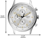 Buy Shop Fossil Retro Pilot Chronograph Silver Dial Brown Leather Strap Watch for Men - FS5809 USA Online