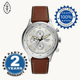 Buy Shop Fossil Retro Pilot Chronograph Silver Dial Brown Leather Strap Watch for Men - FS5809 USA Online