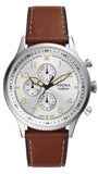 Buy Shop Fossil Retro Pilot Chronograph Silver Dial Brown Leather Strap Watch for Men - FS5809 USA Online