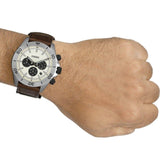Buy Shop Fossil Retro Traveler Chronograph White Dial Brown Leather Strap Watch for Men - CH2886 USA Online