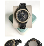 Buy Shop Fossil Riley Black Dial Black Leather Strap Watch for Women - ES3696 USA Online