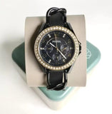 Buy Shop Fossil Riley Black Dial Black Leather Strap Watch for Women - ES3696 USA Online