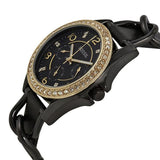 Buy Shop Fossil Riley Black Dial Black Leather Strap Watch for Women - ES3696 USA Online