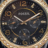 Buy Shop Fossil Riley Black Dial Black Leather Strap Watch for Women - ES3696 USA Online