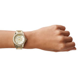 Buy Shop Fossil Riley Gold Dial Gold Steel Strap Watch for Women - ES3203 USA Online