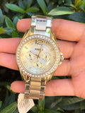 Buy Shop Fossil Riley Gold Dial Gold Steel Strap Watch for Women - ES3203 USA Online