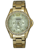 Buy Shop Fossil Riley Gold Dial Gold Steel Strap Watch for Women - ES3203 USA Online