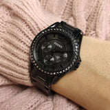 Buy Shop Fossil Riley Multifunction Black Dial Black Steel Strap Watch for Women - ES4519 USA Online