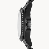 Buy Shop Fossil Riley Multifunction Black Dial Black Steel Strap Watch for Women - ES4519 USA Online