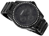 Buy Shop Fossil Riley Multifunction Black Dial Black Steel Strap Watch for Women - ES4519 USA Online