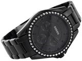 Buy Shop Fossil Riley Multifunction Black Dial Black Steel Strap Watch for Women - ES4519 USA Online