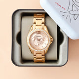 Buy Shop Fossil Riley Multifunction Rose Gold Dial Rose Gold Steel Strap Watch for Women - ES2811 USA Online