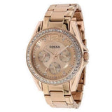 Buy Shop Fossil Riley Multifunction Rose Gold Dial Rose Gold Steel Strap Watch for Women - ES2811 USA Online