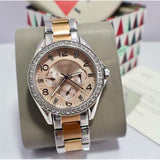 Buy Shop Fossil Riley Multifunction Rose Gold Dial Two Tone Steel Strap Watch for Women - ES4145 USA Online