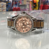 Buy Shop Fossil Riley Multifunction Rose Gold Dial Two Tone Steel Strap Watch for Women - ES4145 USA Online