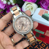 Buy Shop Fossil Riley Multifunction Rose Gold Dial Two Tone Steel Strap Watch for Women - ES4145 USA Online