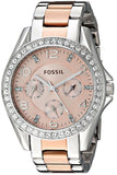 Buy Shop Fossil Riley Multifunction Rose Gold Dial Two Tone Steel Strap Watch for Women - ES4145 USA Online