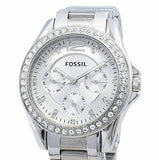 Buy Shop Fossil Riley Multifunction Silver Dial Silver Steel Strap Watch for Women - ES3202 USA Online