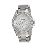 Buy Shop Fossil Riley Multifunction Silver Dial Silver Steel Strap Watch for Women - ES3202 USA Online
