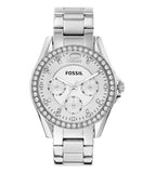 Buy Shop Fossil Riley Multifunction Silver Dial Silver Steel Strap Watch for Women - ES3202 USA Online