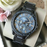 Buy Shop Fossil Riley Quartz Blue Dial Blue Steel Strap Watch for Women - ES4294 USA Online