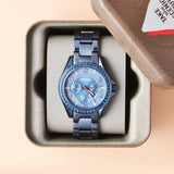 Buy Shop Fossil Riley Quartz Blue Dial Blue Steel Strap Watch for Women - ES4294 USA Online