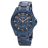 Buy Shop Fossil Riley Quartz Blue Dial Blue Steel Strap Watch for Women - ES4294 USA Online
