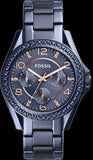 Buy Shop Fossil Riley Quartz Blue Dial Blue Steel Strap Watch for Women - ES4294 USA Online