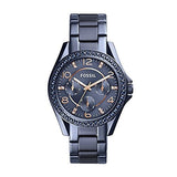 Buy Shop Fossil Riley Quartz Blue Dial Blue Steel Strap Watch for Women - ES4294 USA Online