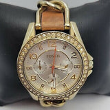 Buy Shop Fossil Riley White Dial Beige Leather Strap Watch for Women - ES3465 USA Online