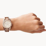 Buy Shop Fossil Riley White Dial Beige Leather Strap Watch for Women - ES3465 USA Online