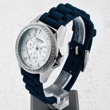 Buy Shop Fossil Riley White Dial Blue Leather Strap Watch for Women - ES3464 USA Online
