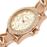 Buy Shop Fossil Riley White Dial Sand Leather Strap Watch for Women - ES3466 USA Online