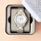Buy Shop Fossil Riley White Dial Two Tone Steel Strap Watch for Women - ES3204 USA Online