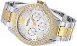 Buy Shop Fossil Riley White Dial Two Tone Steel Strap Watch for Women - ES3204 USA Online
