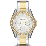 Buy Shop Fossil Riley White Dial Two Tone Steel Strap Watch for Women - ES3204 USA Online
