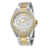 Buy Shop Fossil Riley White Dial Two Tone Steel Strap Watch for Women - ES3204 USA Online
