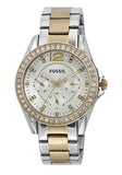 Buy Shop Fossil Riley White Dial Two Tone Steel Strap Watch for Women - ES3204 USA Online