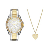 Buy Shop Fossil Riley White Dial Two Tone Steel Strap Watch for Women - ES3204 USA Online