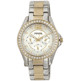 Buy Shop Fossil Riley White Dial Two Tone Steel Strap Watch for Women - ES3204 USA Online