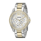 Buy Shop Fossil Riley White Dial Two Tone Steel Strap Watch for Women - ES3204 USA Online