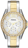 Buy Shop Fossil Riley White Dial Two Tone Steel Strap Watch for Women - ES3204 USA Online