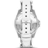 Buy Shop Fossil Riley White Dial White Leather Strap Watch for Women - ES3463 USA Online