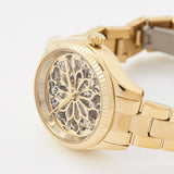 Buy Shop Fossil Rye Automatic Skeleton Gold Dial Gold Steel Strap Watch for Women - BQ3755 USA Online